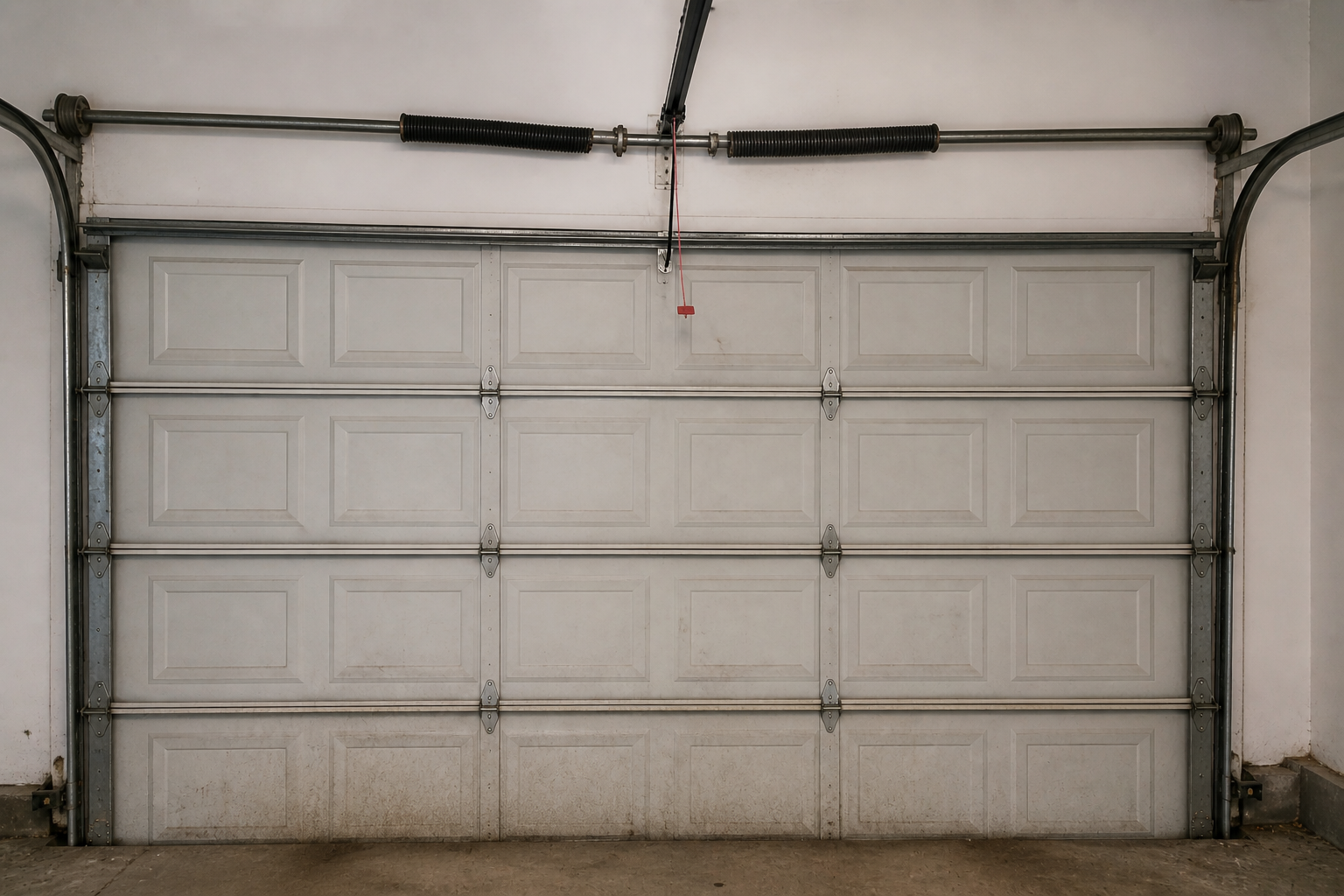 Broken garage door before repair